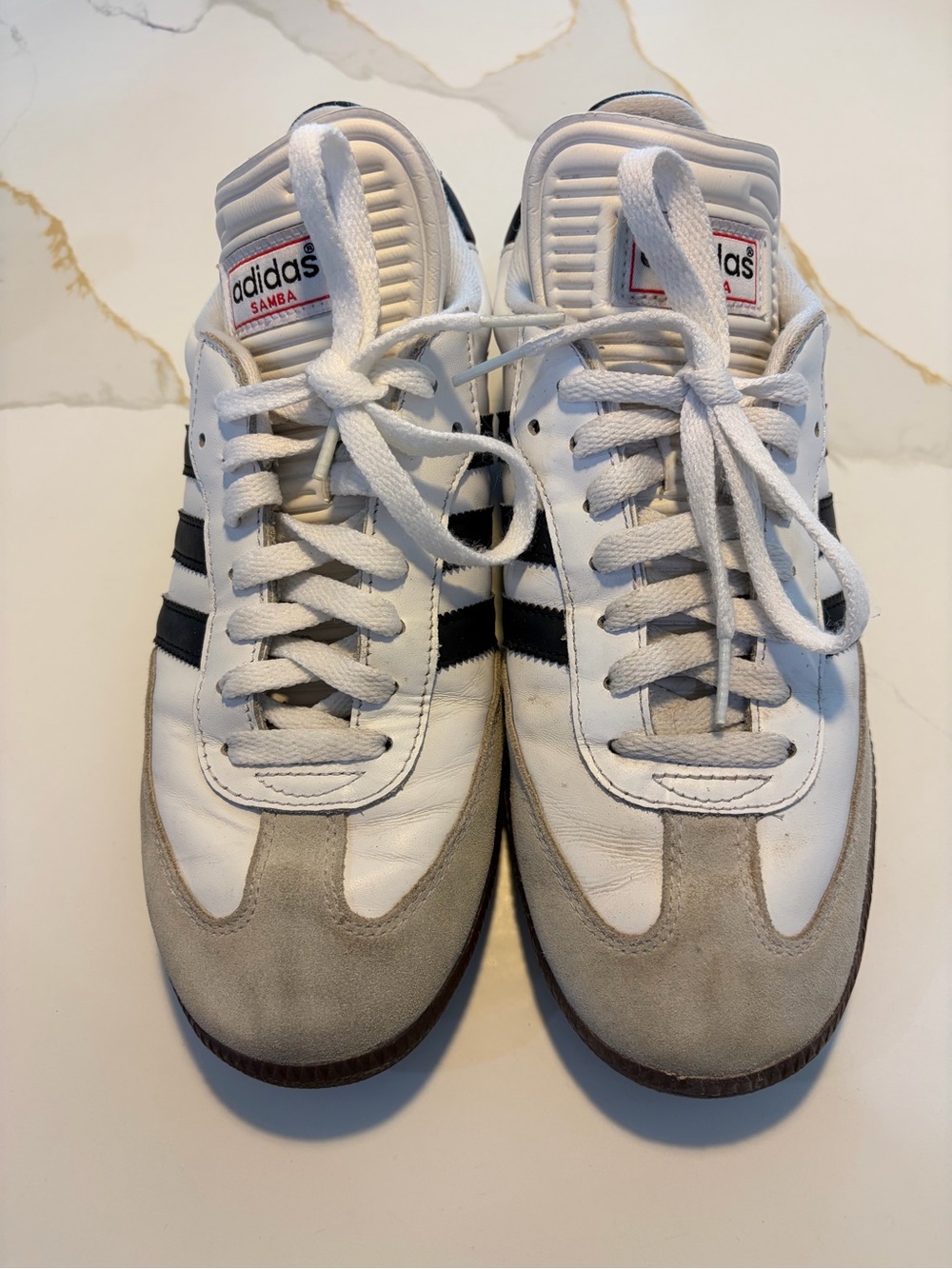 Adidas Samba Classic Leather Sneakers White Black Gum Men’s Size US 8 - Picture 2 of 11